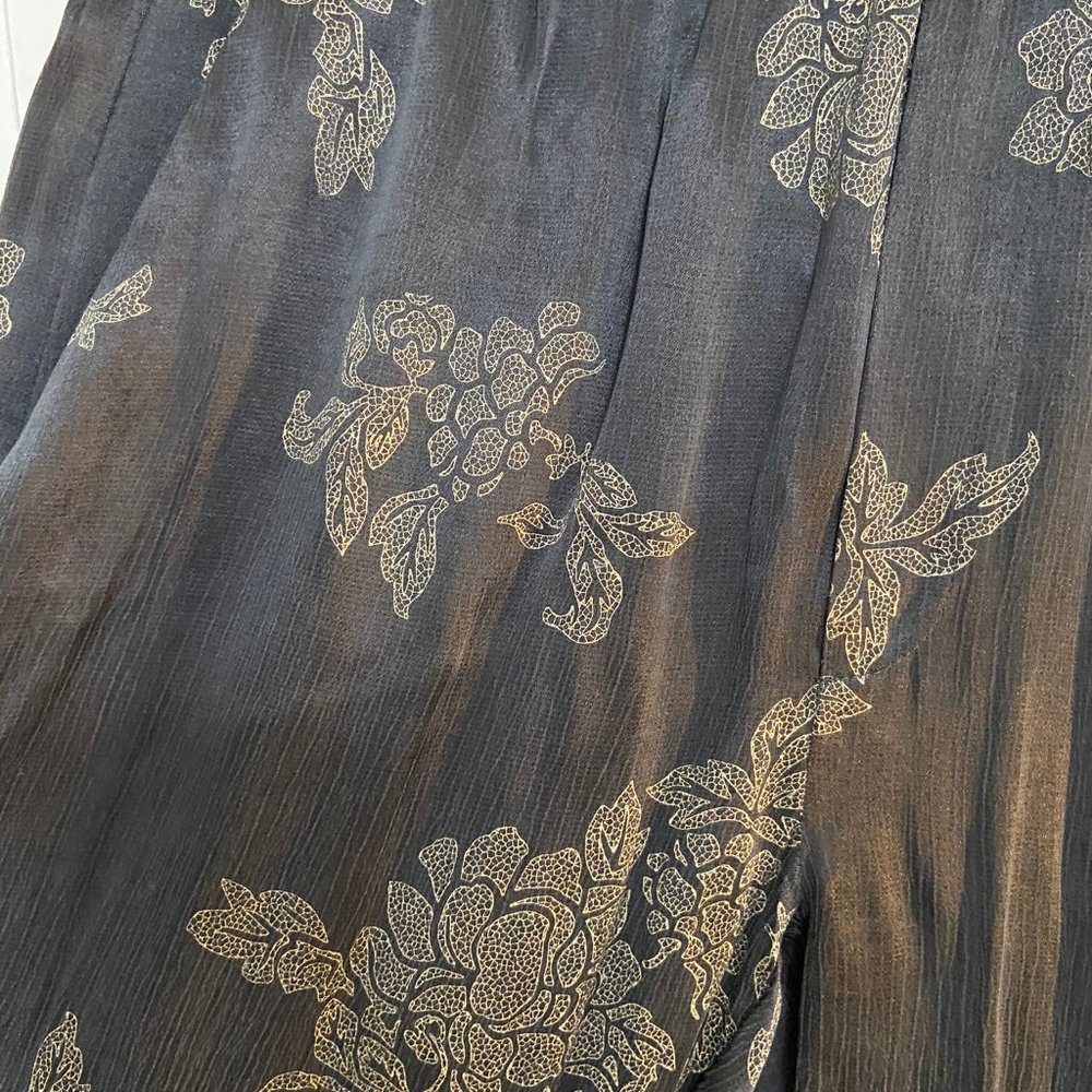 ZARA Black and Gold Flowy Pants - Picture 9 of 12